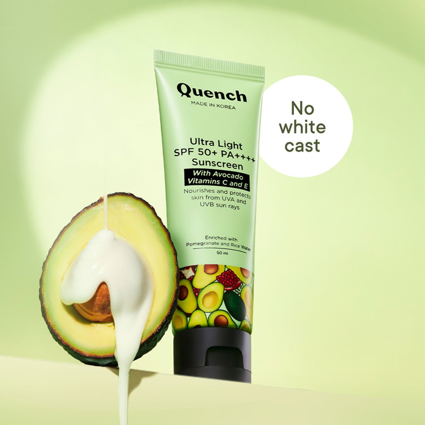Vitamin E & Avocado Ultra Light SPF 50+ PA++++ Sunscreen for Glowing Skin
