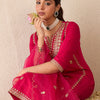 Dhiyona IE Embroidered Gotta Patti Work Notch Neck Kurta With Trousers & Dupatta