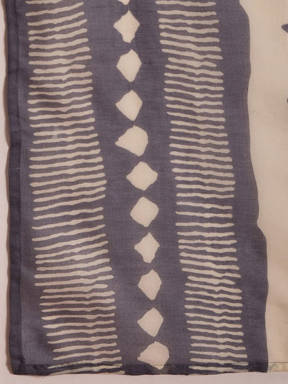 Indyancart IE Floral Printed Pure Cotton Straight Kurta with Trousers & Dupatta