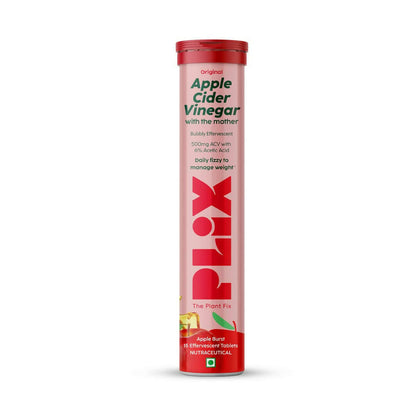 PLIX The Plant Fix Apple Cider Vinegar Effervescent Tablets with Mother - Apple - Indyancart