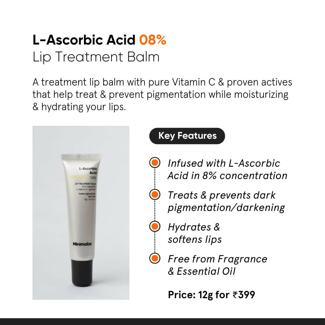 Minimalist 8% L-Ascorbic Acid Lip Treatment Balm - Indyancart