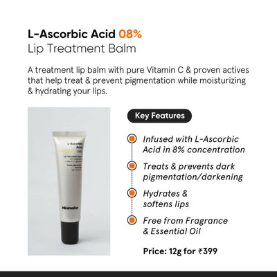 Minimalist 8% L-Ascorbic Acid Lip Treatment Balm