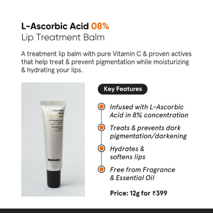Minimalist 8% L-Ascorbic Acid Lip Treatment Balm - Indyancart