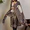 Dhiyona IE Ethnic Motifs Printed Round Neck Thread Work Pure Cotton Kurta Trousers & Dupatta