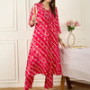 Dhiyona IE Floral Printed Thread Work Pure Cotton Kurta With Palazzos