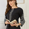 Dhiyona IE Women Ethnic Motifs Embroidered Regular Thread Work Pure Cotton Kurta with Trousers