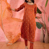 Dhiyona SN Women's Orange Ethnic Motifs Woven Design Sequinned Kurta With Trousers And Dupatta