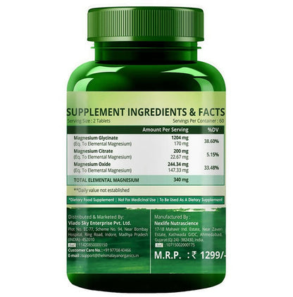 Himalayan Organics Magnesium Citrate+Glycinate Tablets - Indyancart