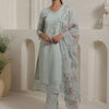 Indyancart IE Women Floral Embroidered Beads and Stones Kurta with Trousers & Dupatta