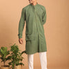 Men's Green Cotton Straight Kurta Pyjama Set