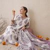 Indyancart IE Floral Printed V-Neck Pure Cotton Sequinned Kurta With Trousers & Dupatta