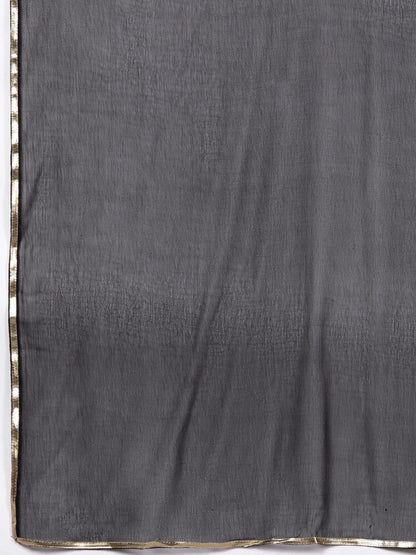 Dhiyona IE Women Dyed Regular Thread Work Kurta with Sharara & With Dupatta