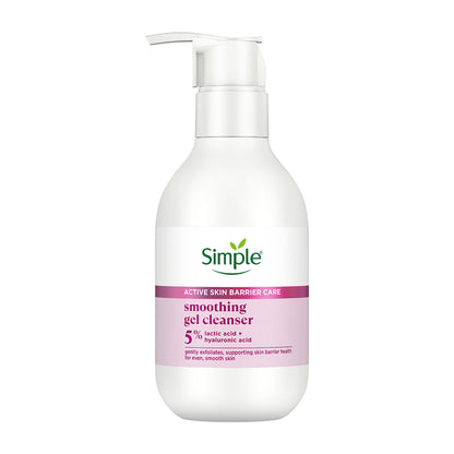 SIMPLE Active Skin Barrier Care with 5% AHA, Gel Cleanser for Gentle Exfoliation