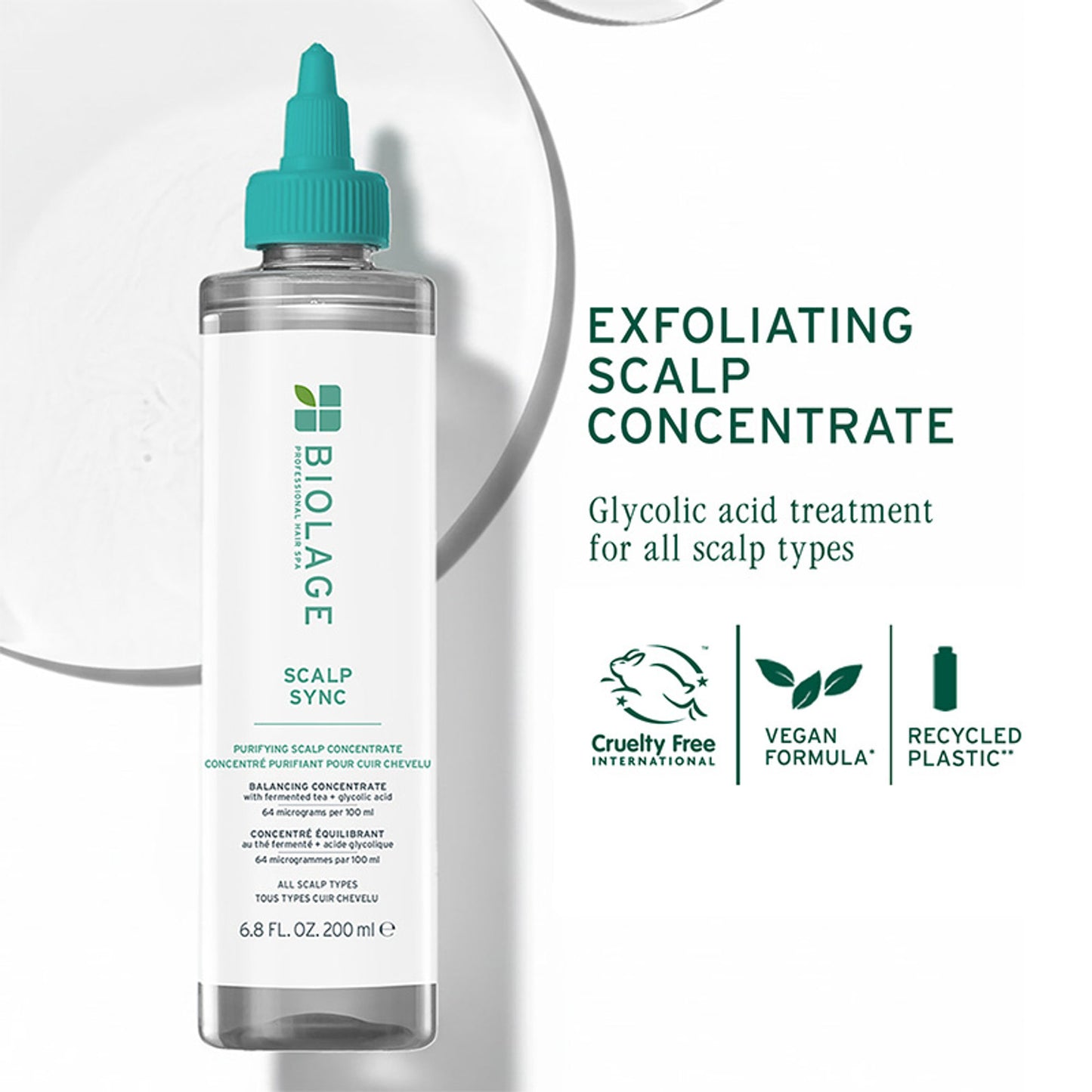 Biolage Scalp Sync Anti-Dandruff Exfoliating Concentrate with Glycolic acid & fermented tea blend