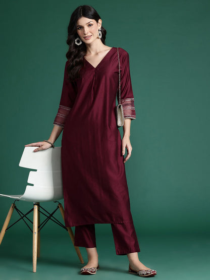 Dhiyona IE Pleated Liva Kurta with Trousers