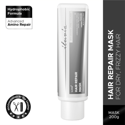 iluvia Hair Repair Mask, For Dry, Damaged Hair, Hydrophobic Humidity-Resistant Mask, Combats Frizz
