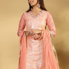 Dhiyona VA Women'sEthnic Motifs Woven Design Regular Zari Kurta With Trousers & Dupatta