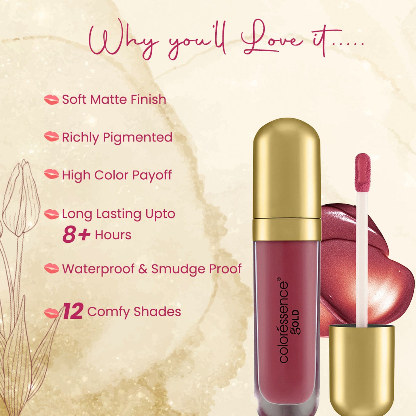 Coloressence Semi Matte Lippe Lip Gloss - LGM11 Ruby Love