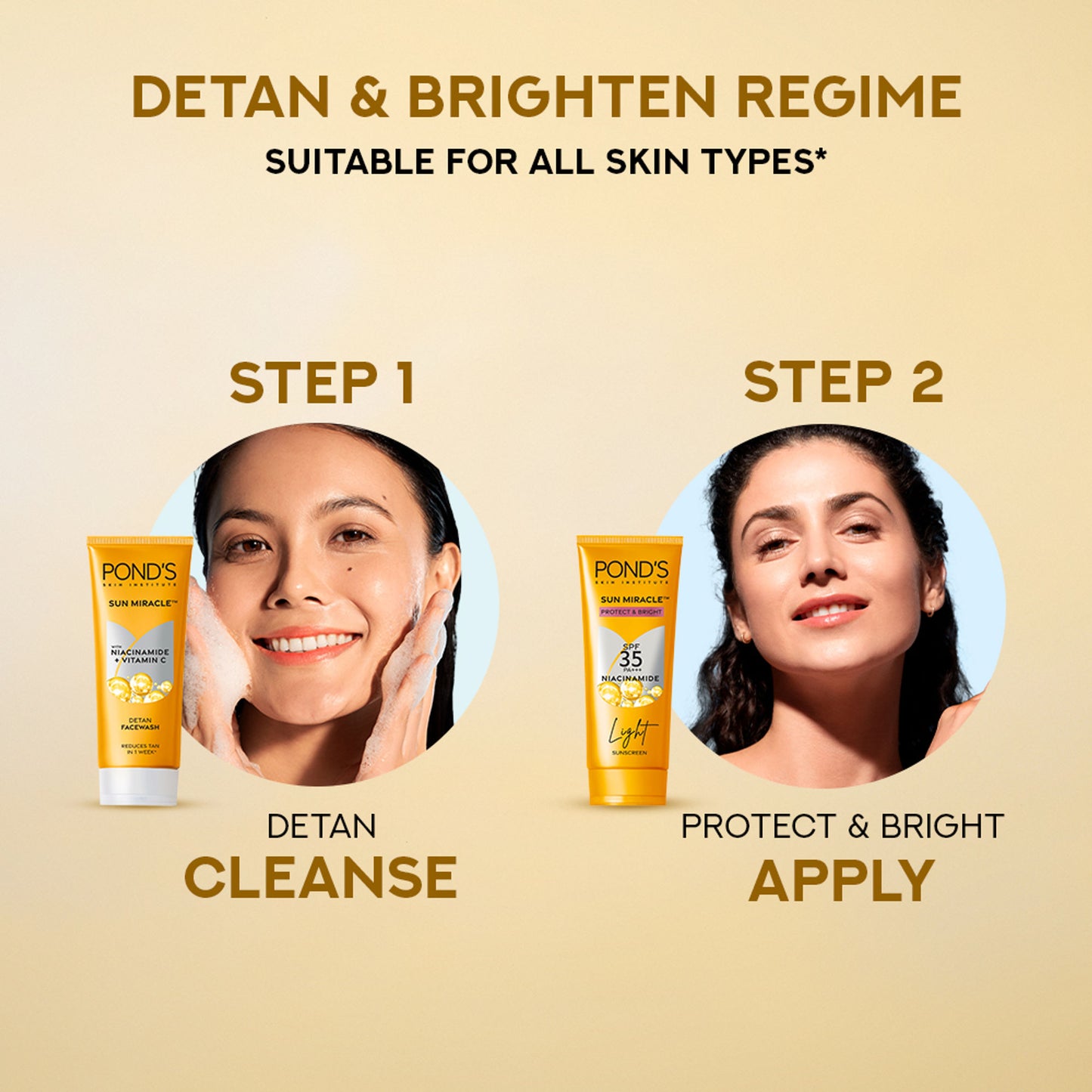 POND’S Sun Miracle SPF 35 PA+++ Light Sunscreen - Protect & Bright, With Niacinamide