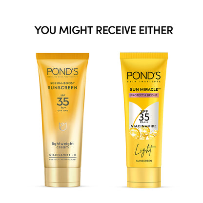 POND’S Sun Miracle SPF 35 PA+++ Light Sunscreen - Protect & Bright, With Niacinamide