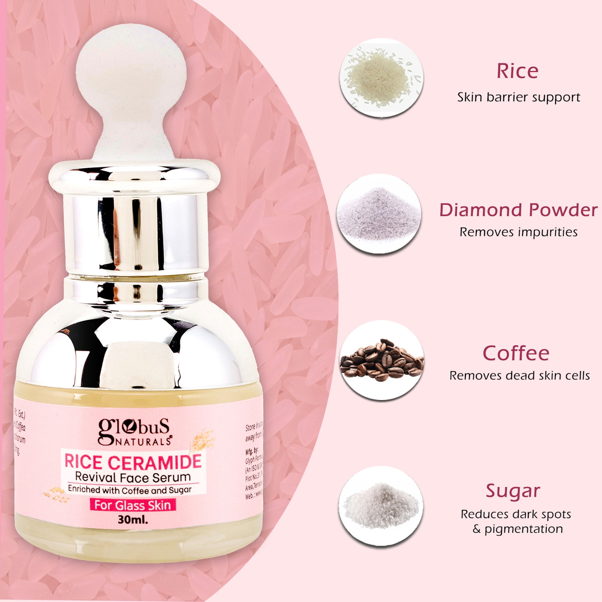 Globus Naturals Rice Ceramide Revival Face Serum