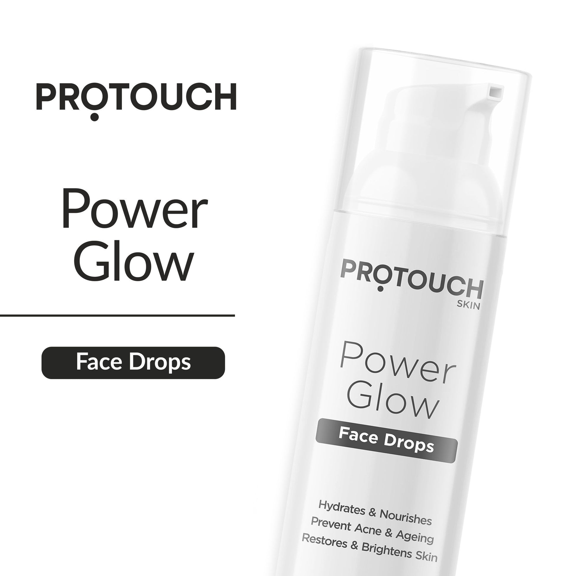 PROTOUCH Power Glow Face Serum - Non Sticky, Deep Hydrating Face Moisturiser with Korean Actives