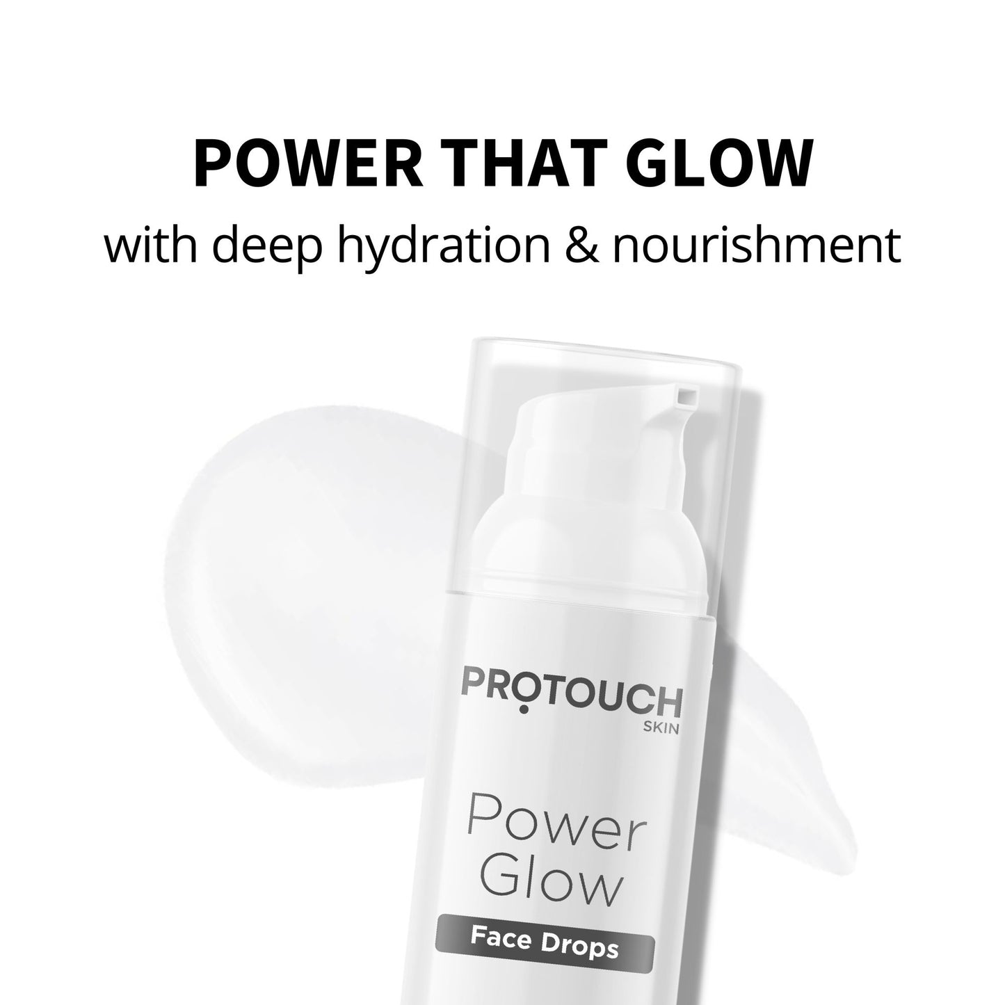 PROTOUCH Power Glow Face Serum - Non Sticky, Deep Hydrating Face Moisturiser with Korean Actives