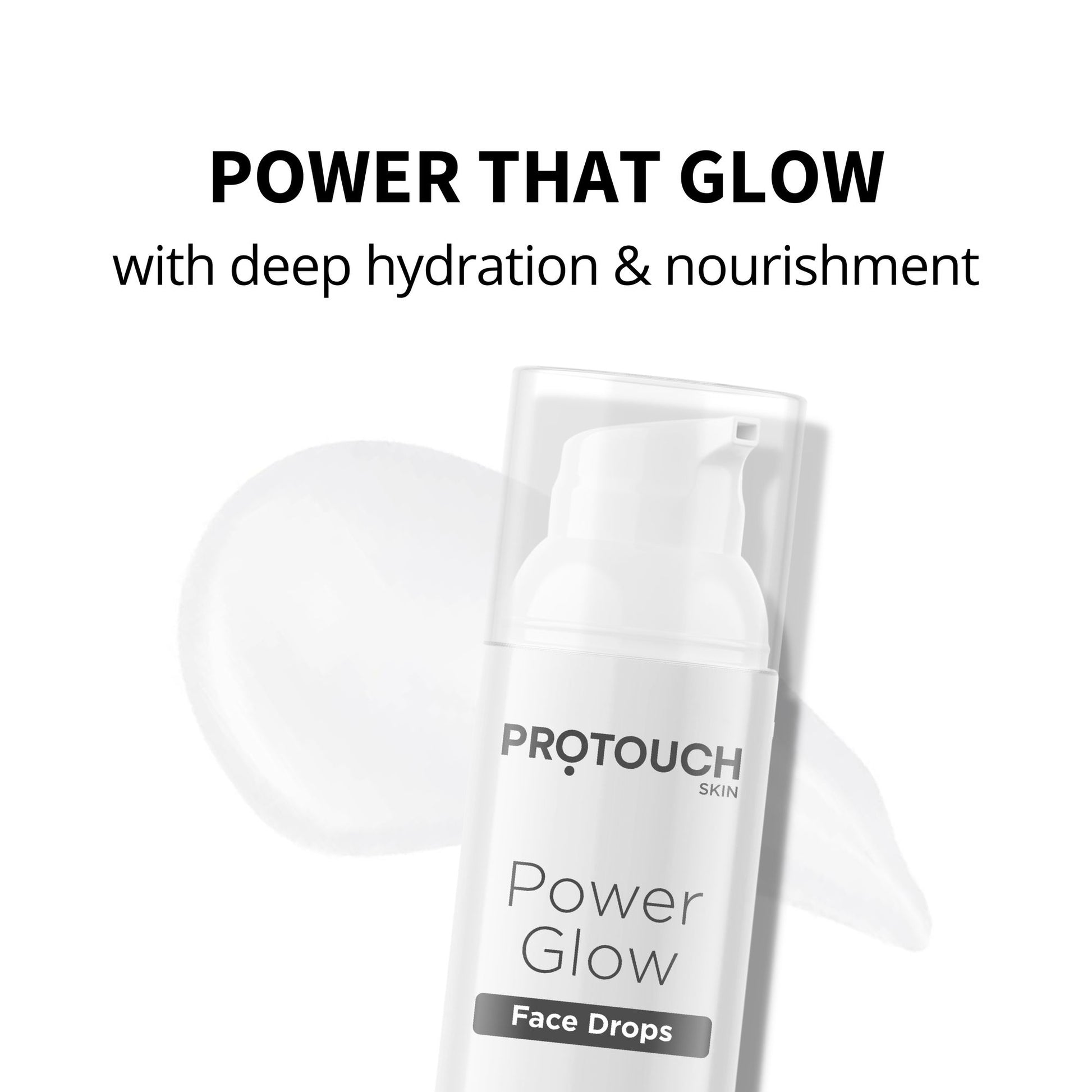 PROTOUCH Power Glow Face Serum - Non Sticky, Deep Hydrating Face Moisturiser with Korean Actives