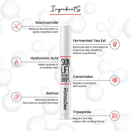 PROTOUCH Skin Lift Recovery Serum with Retinol and Korean Kombaucha, Prevents Wrinkle & Ageing