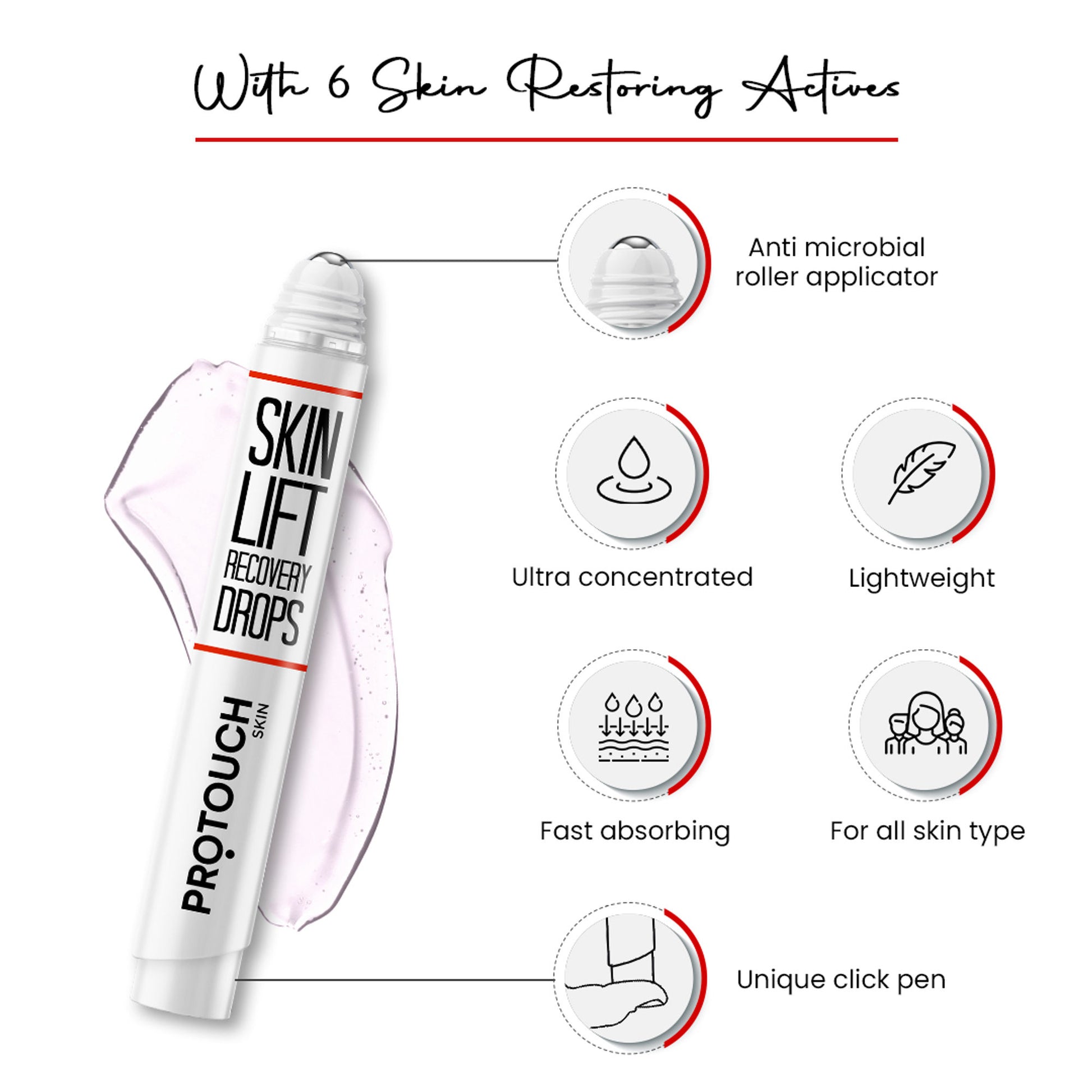 PROTOUCH Skin Lift Recovery Serum with Retinol and Korean Kombaucha, Prevents Wrinkle & Ageing