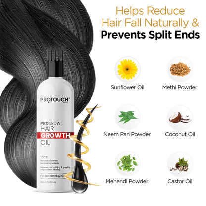 PROTOUCH PROGROW Hair Growth Oil with Rosemary & Methi,Hair Regrowth, Anti Hair Fall & Anti Dandruff