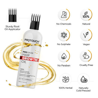 PROTOUCH PROGROW Hair Growth Oil with Rosemary & Methi,Hair Regrowth, Anti Hair Fall & Anti Dandruff