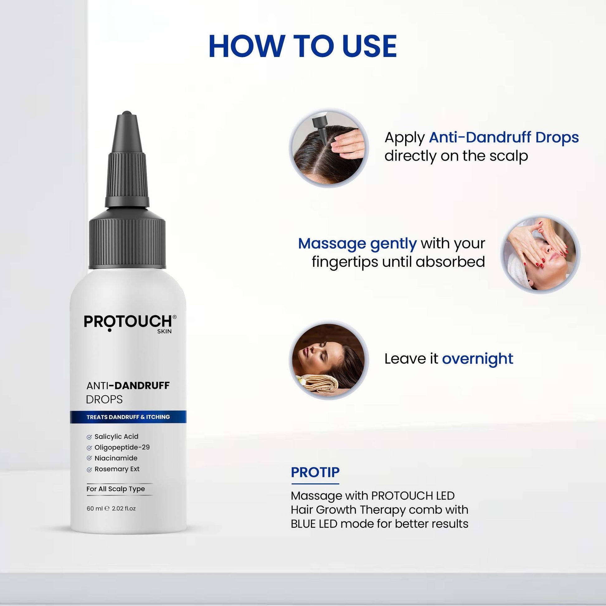 PROTOUCH Anti Dandruff Serum with Salicylic Acid - Prevents Dandruff and Itchiness