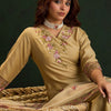 Indyancart IE Women Floral Embroidered Regular Thread Work Kurta with Trousers & With Dupatta