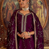 Dhiyona IE Floral Embroidered Zari Kurta with Trousers & Dupatta