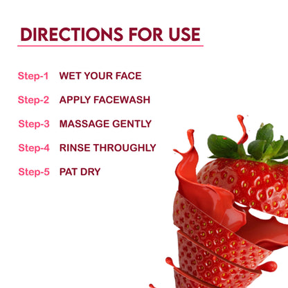 Jovees Herbal Strawberry Face Wash bottle with a strawberry design, suitable for gentle cleansing of the face and refreshing skin.