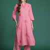 Dhiyona IE Checked Thread Work Pure Cotton Kurta with Trousers