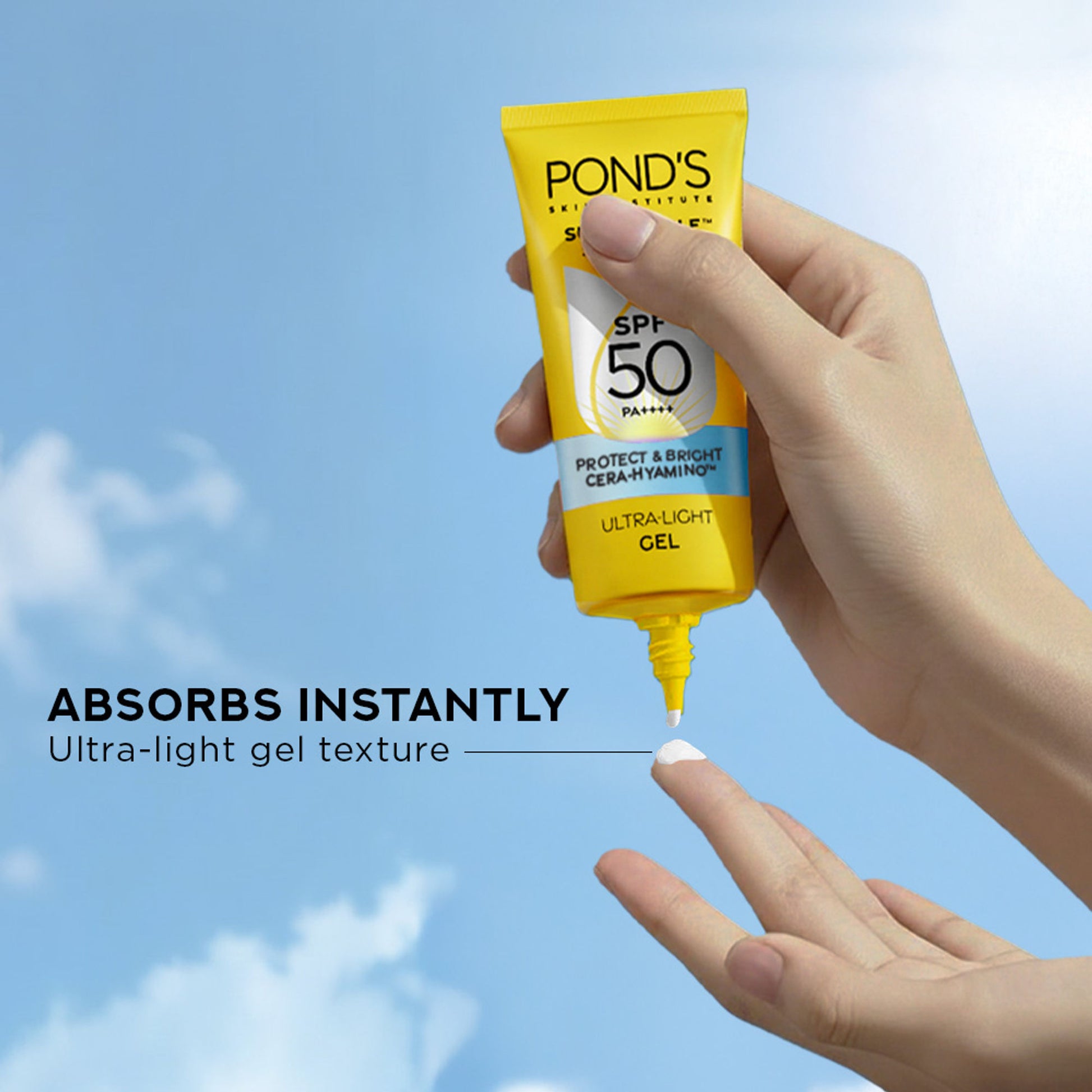 POND’S Sun Miracle SPF 50 PA+++ Crème Gel Sunscreen - Protect & Hydrate, With Hyaluronic Acid