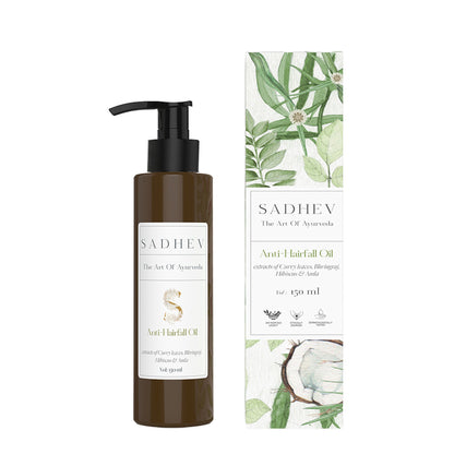 Sadhev Ayurvedic Anti-Hairfall Hair Oil with Curry Leaves, Bhringraj & Amla