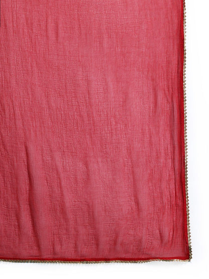 Dhiyona IE Bandhani Printed Zari Panelled Kurta With Trousers & Dupatta