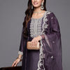 Indyancart IE Women Ethnic Motifs Embroidered Regular Sequined Kurta with Trousers & Dupatta