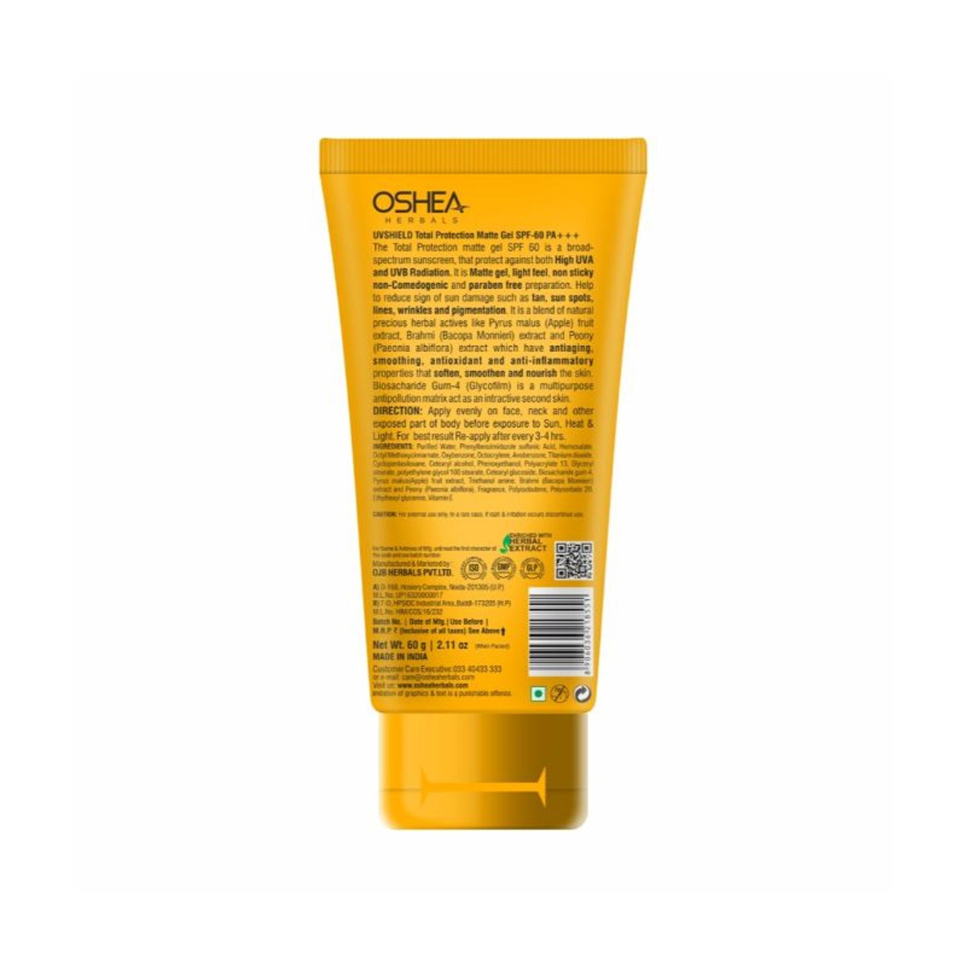 Oshea Herbals UV Shield SPF 60 PA+++ Total Protection Matte Gel