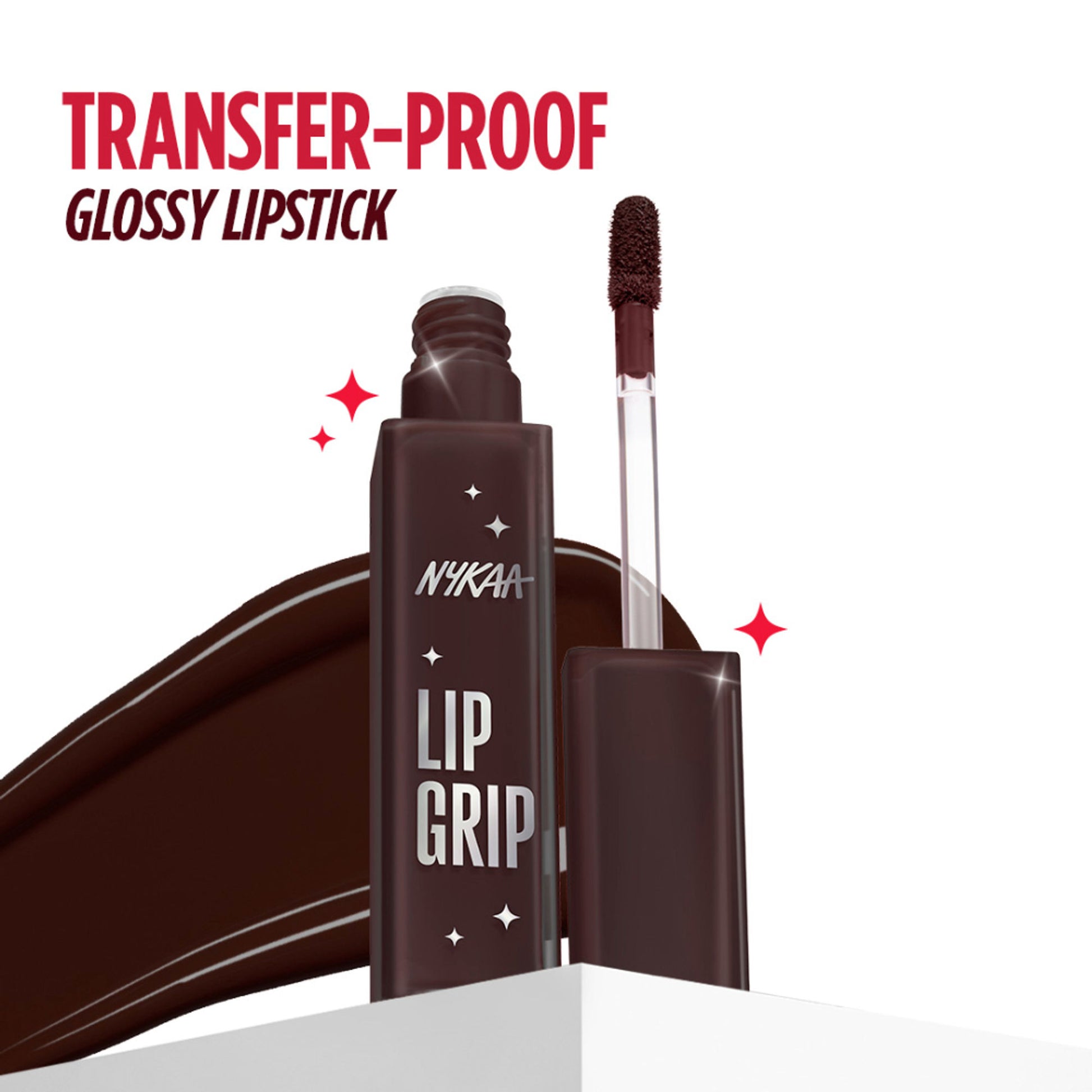 Nykaa Lip Grip No-Transfer Gloss Intense Shine Vinyl Liquid Lipstick - Thrill