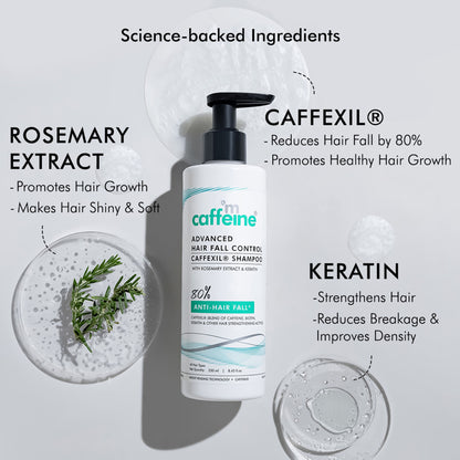 MCaffeine Advanced Hair Fall Control Caffexil® Shampoo With Keratin & Rosemary Extracts