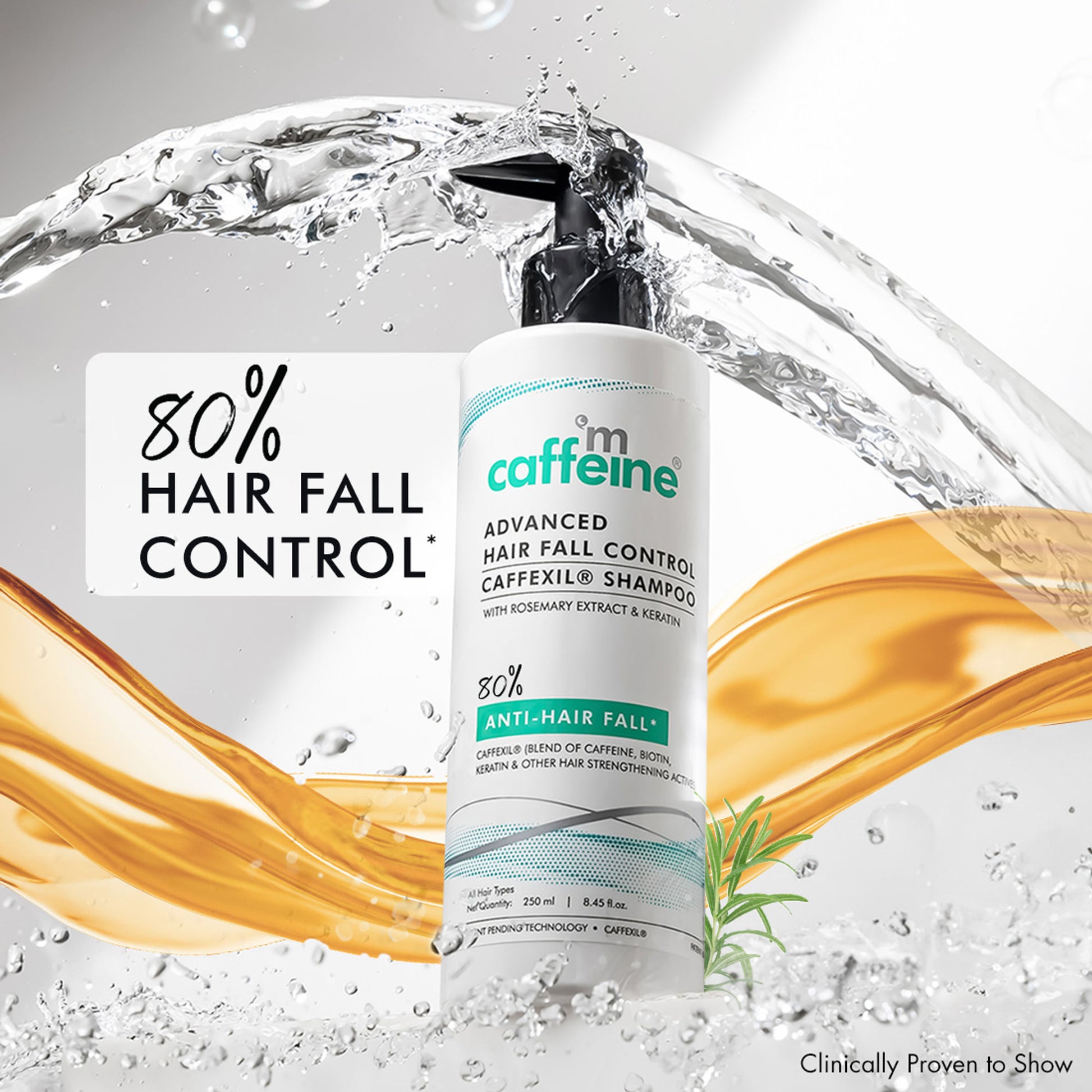 MCaffeine Advanced Hair Fall Control Caffexil® Shampoo With Keratin & Rosemary Extracts