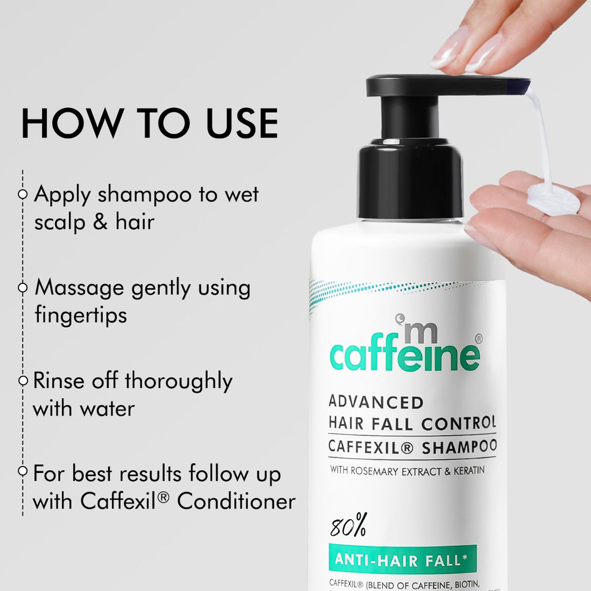 MCaffeine Advanced Hair Fall Control Caffexil® Shampoo With Keratin & Rosemary Extracts
