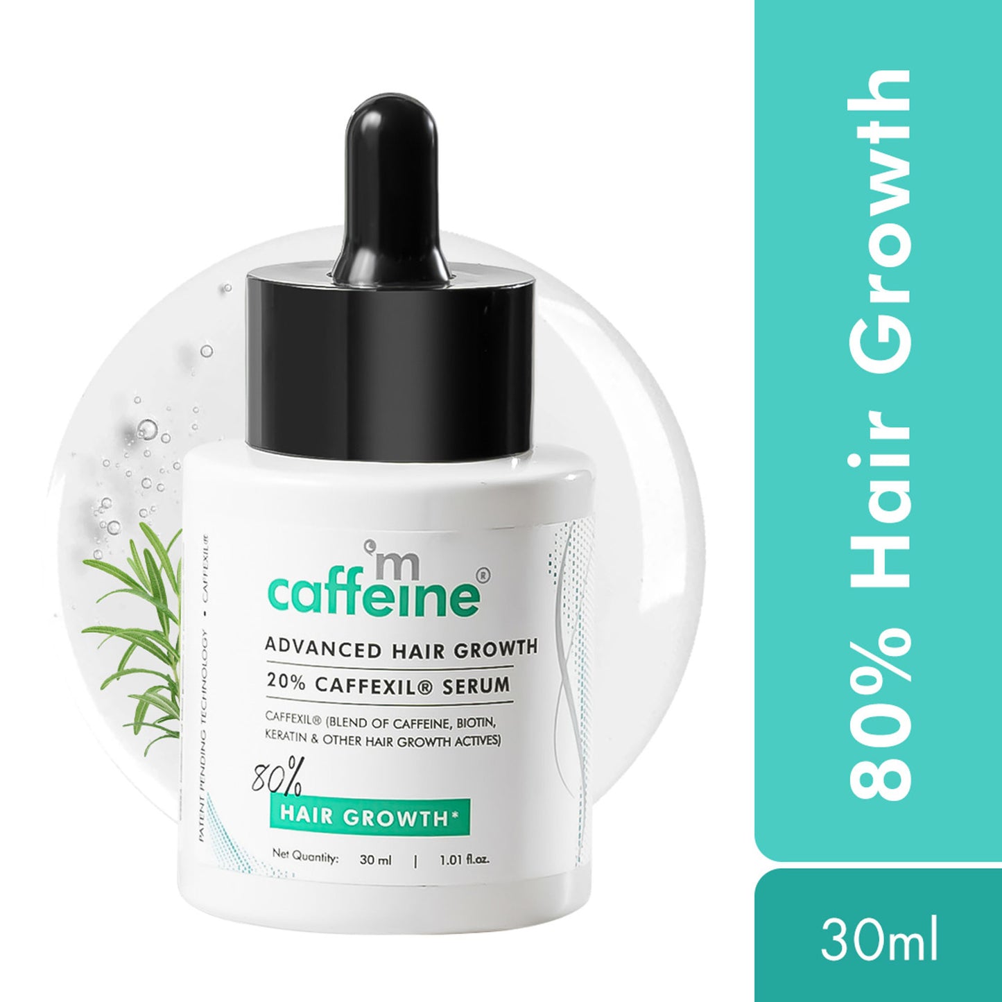 MCaffeine Advanced Hair Growth 20% Caffexil® Hair Serum With Keratin & Rosemary For 80% Hair Growth