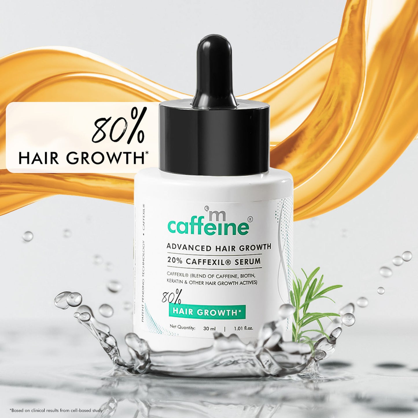 MCaffeine Advanced Hair Growth 20% Caffexil® Hair Serum With Keratin & Rosemary For 80% Hair Growth