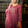 Dhiyona IE Floral Embroidered Thread Work Kurta With Trousers & Dupatta