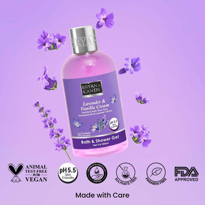BRYAN & CANDY Lavender& Vanilla Cream Bath & Shower Gel